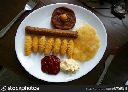 Processed food on a plate.