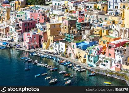 Procida island in a beautiful summer day in Italy
