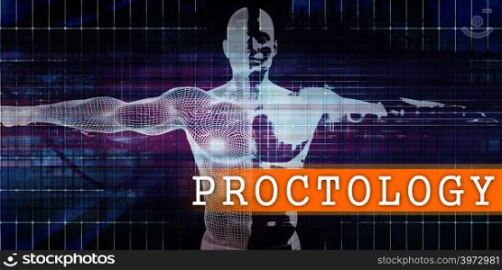 Proctology Medical Industry with Human Body Scan Concept. Proctology Medical Industry