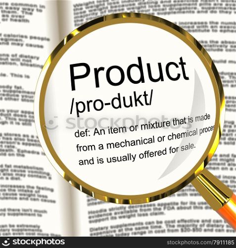 Product Definition Magnifier Showing Goods For Sale At A Store. Product Definition Magnifier Shows Goods For Sale At A Store