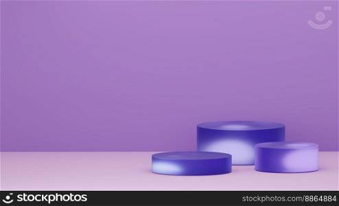 Product display podium background. Deep blue frosted glass pedestal. Stand to show cosmetic products background. Minimal concept template. 3d rendering mockup. Product display podium background. Deep blue frosted glass pedestal.