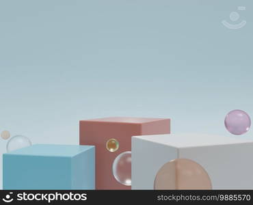 Product pedestal, podium. minimal concept, blank space mockup scene.  3d rendering.