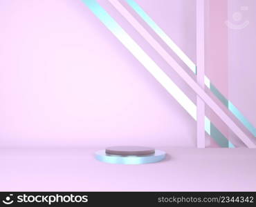 Product podium on pastel background 3d. Abstract minimal geometry concept. Studio stand platform theme. Exhibition and business marketing presentation stage. 3d rendering.. Product podium on pastel background 3d. Abstract minimal geometry concept. Studio stand platform theme. Exhibition and business marketing presentation stage.