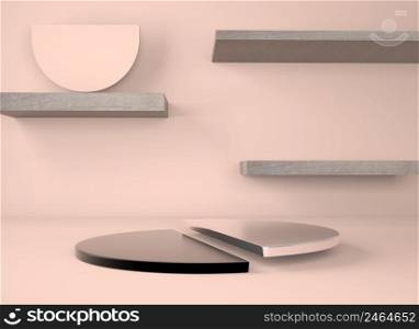 Product podium on pastel background 3d. Abstract minimal geometry concept. Studio stand platform theme. Exhibition and business marketing presentation stage. 3d rendering.. Product podium on pastel background 3d. Abstract minimal geometry concept. Studio stand platform theme. Exhibition and business marketing presentation stage.