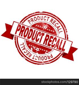 Product recall red vintage stamp, 3D rendering