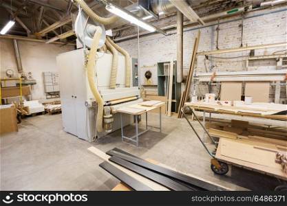 production, manufacture and woodworking industry concept - furniture factory workshop. woodworking factory workshop. woodworking factory workshop