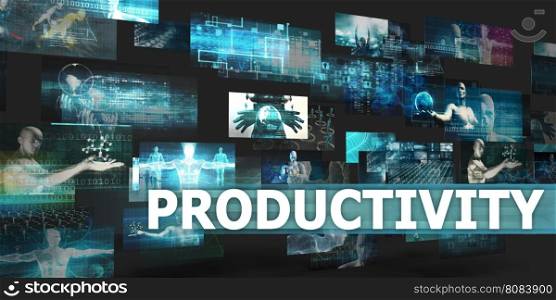 Productivity Presentation Background with Technology Abstract Art. Productivity