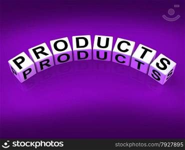 Products Blocks Showing Goods in Production to Buy or Sell
