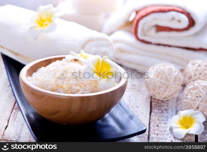 products for massag and spa on a table