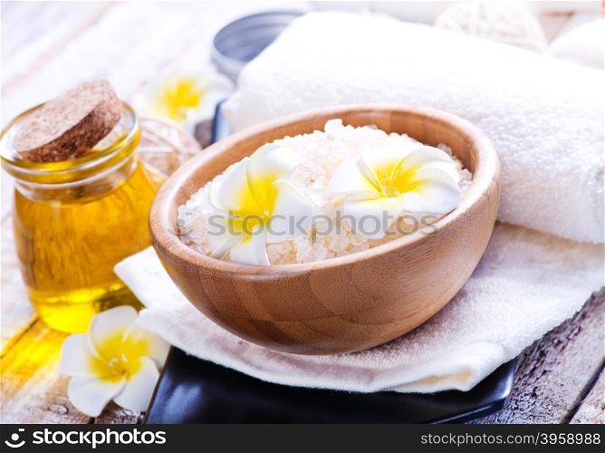 products for massag and spa on a table