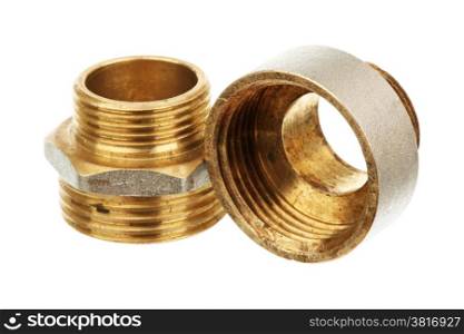 Products made of brass isolated on a white background