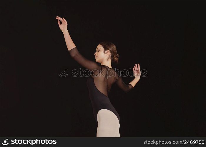 professional ballet dancer practicing alone
