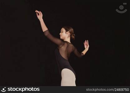 professional ballet dancer practicing alone