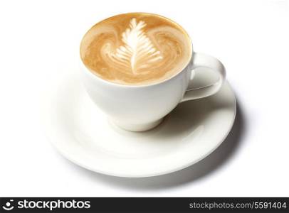 professional barista coffee cup isolated over white