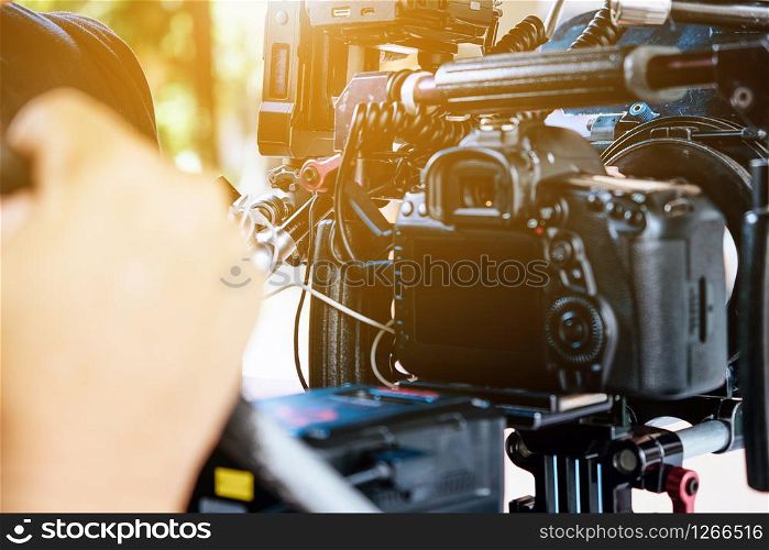 Professional camera equipment,Film production crew