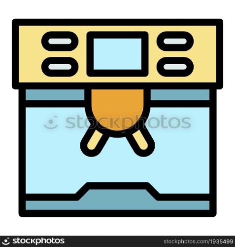 Professional coffee machine icon. Outline professional coffee machine vector icon color flat isolated. Professional coffee machine icon color outline vector