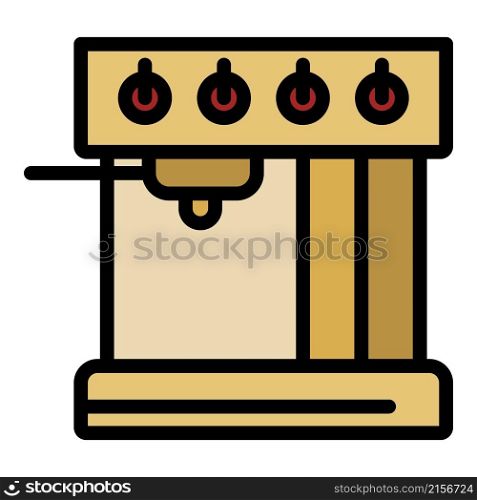Professional coffee maker icon. Outline professional coffee maker vector icon color flat isolated. Professional coffee maker icon color outline vector