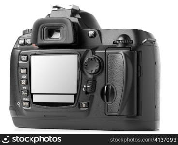 professional digital photo camera back isolated on white. Displays are cut with clipping path