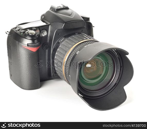 professional digital photo camera isolated on white