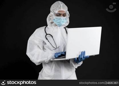 professional doctor wearing pandemic medical equipment 2