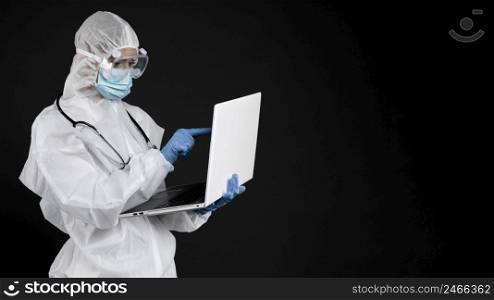 professional doctor wearing pandemic medical equipment 3