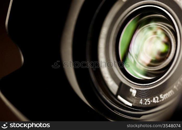 professional high definition camcorder in close up, selective focus,shallow depth of field