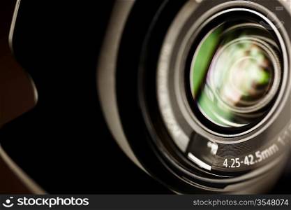 professional high definition camcorder in close up, selective focus,shallow depth of field