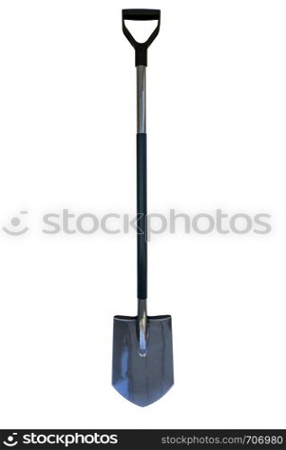 Professional metal shovel or garden spade isolated on a white background (clipping path)