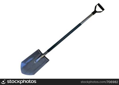Professional metal shovel or garden spade isolated on a white background (clipping path)