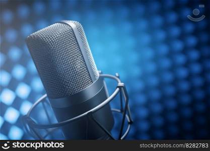 Professional studio microphone. Sound record. Generate Ai. Professional studio microphone. Generate Ai