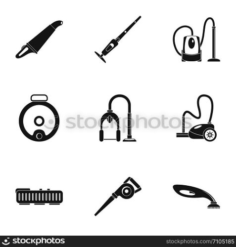 Professional vacuum cleaner icon set. Simple set of 9 professional vacuum cleaner vector icons for web design on white background. Professional vacuum cleaner icon set, simple style