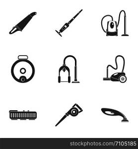 Professional vacuum cleaner icon set. Simple set of 9 professional vacuum cleaner vector icons for web design on white background. Professional vacuum cleaner icon set, simple style