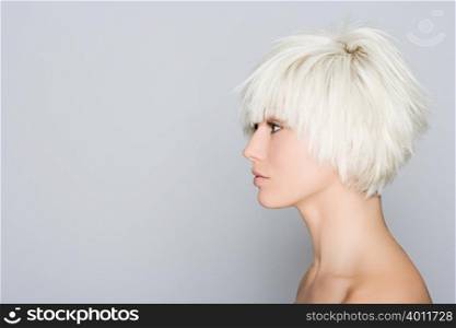 Profile of a blonde woman