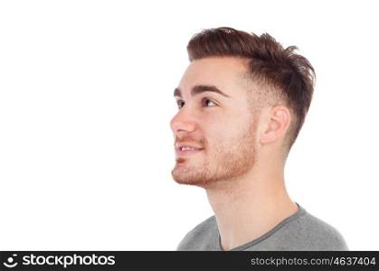 Profile of a casual men isolated on a white background