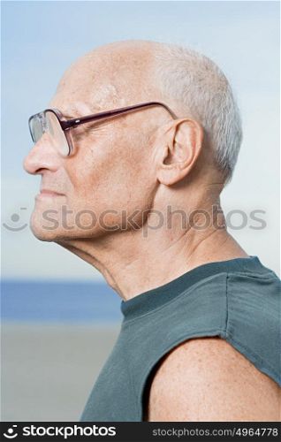 Profile of a senior man