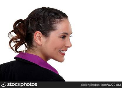 Profile of a young businesswoman