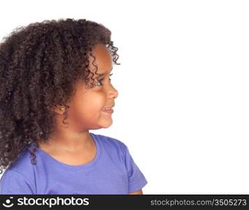 Profile of beauty african child isolated on white background