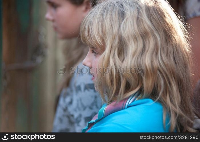 Profile of blond girl