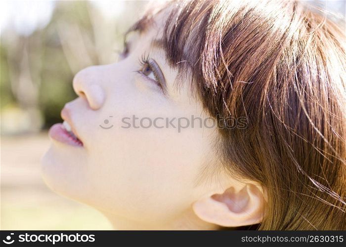 Profile of Japanese young woman