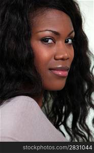 Profile shot of black female