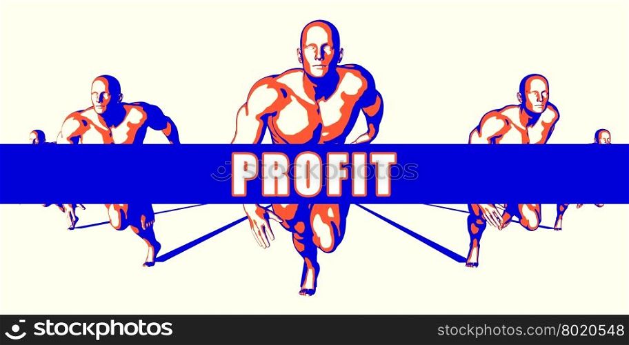 Profit as a Competition Concept Illustration Art. Profit