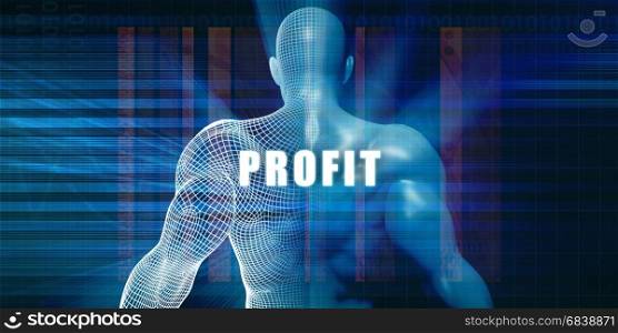 Profit as a Futuristic Concept Abstract Background. Profit