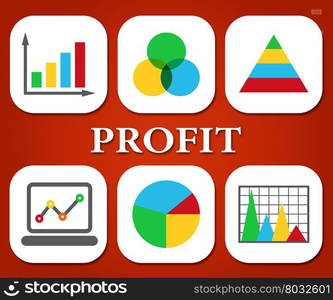 Profit Charts Indicating Business Graph And Lucrative