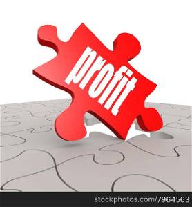 Profit word with puzzle background image with hi-res rendered artwork that could be used for any graphic design.. Loyalty puzzle