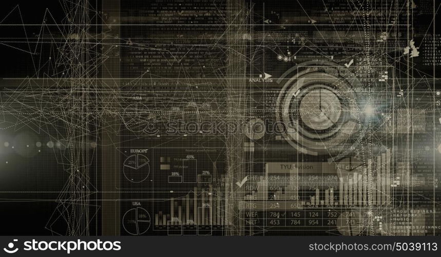 Profits and gains. Digital background image with graphs and diagrams