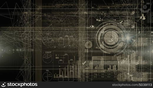 Profits and gains. Digital background image with graphs and diagrams