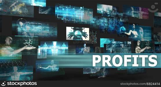 Profits Presentation Background with Technology Abstract Art. Profits