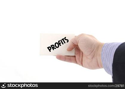 Profits text concept isolated over white background