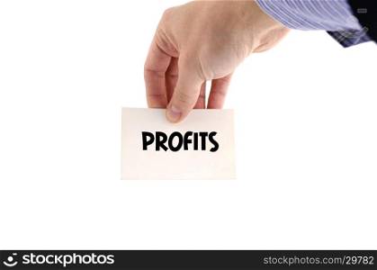 Profits text concept isolated over white background