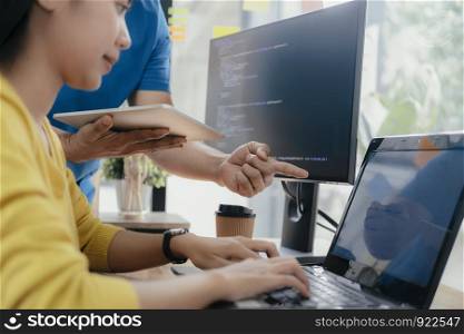 Programmer and UX UI designer working in a software development and coding technologies. Mobile and website design and programing development technology.